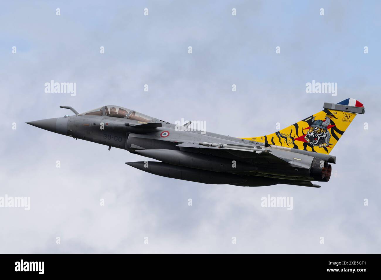 Jagel, Allemagne. 10 juin 2024. Dassault Rafale de l'Escadron de chasse 3/30 Armée de l'air et de l'espace "Force aérienne et spatiale française" décolle, lors de la Journée 2 de l'OTAN Tiger Meet Spotters à Schleswig AB, Jagel, Allemagne, le 10 juin 2024 (photo de Cody Froggatt/News images) à Jagel, Allemagne, le 6/10/2024. (Photo de Cody Froggatt/News images/Sipa USA) crédit : Sipa USA/Alamy Live News Banque D'Images