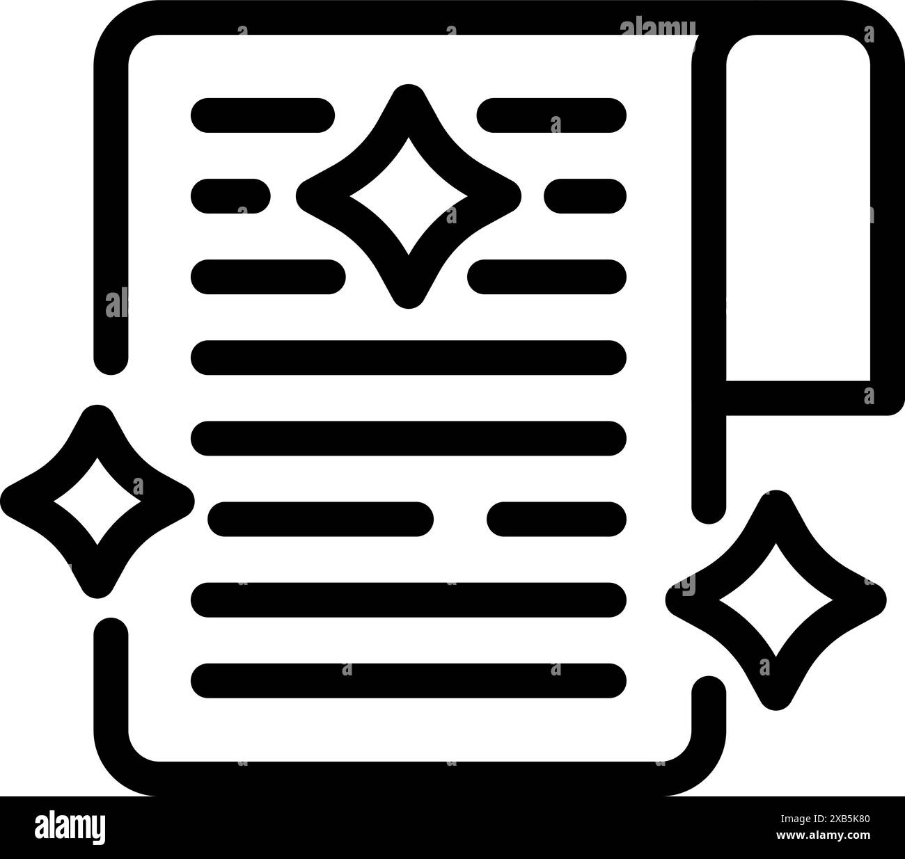 Le contenu est le concept roi avec une icône de document brillante Illustration de Vecteur