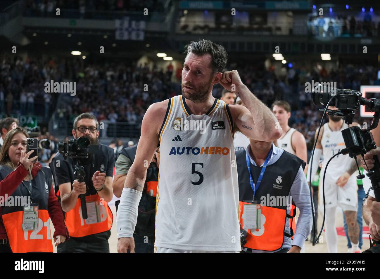 Madrid, Espagne. 10 juin 2024. Rudy Fernández du Real Madrid lors de la finale de la Liga ACB Endesa match de basket-ball entre le Real Madrid et l'UCAM Murcia au Wizink Center le 10 juin 2024, à Madrid, en Espagne. (Photo par Oscar Gonzalez/Sipa USA) crédit : Sipa USA/Alamy Live News Banque D'Images