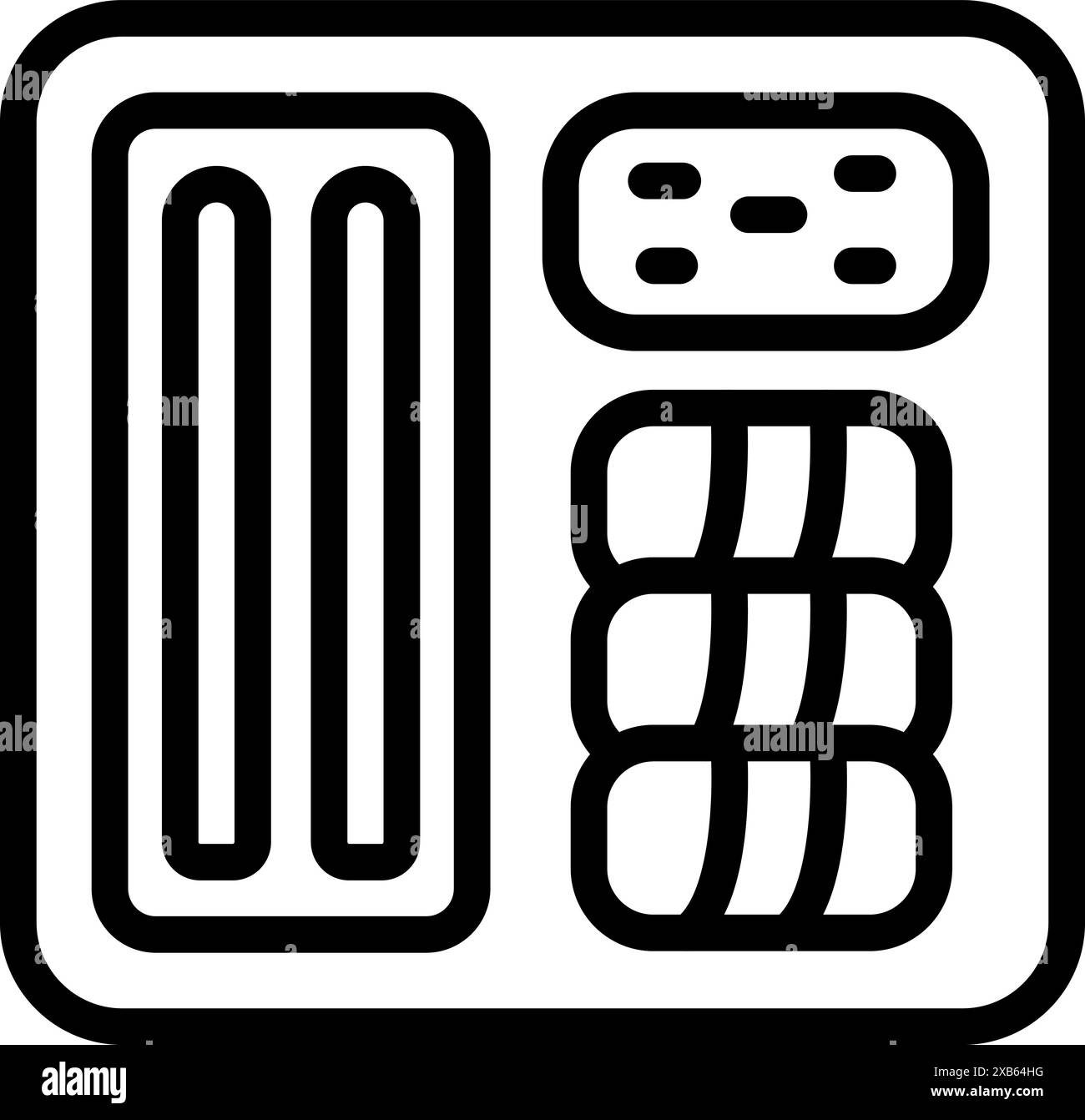 Icône de ligne simple d'un boîtier d'ordinateur, parfait pour les projets liés à la construction ou la réparation de pcs Illustration de Vecteur