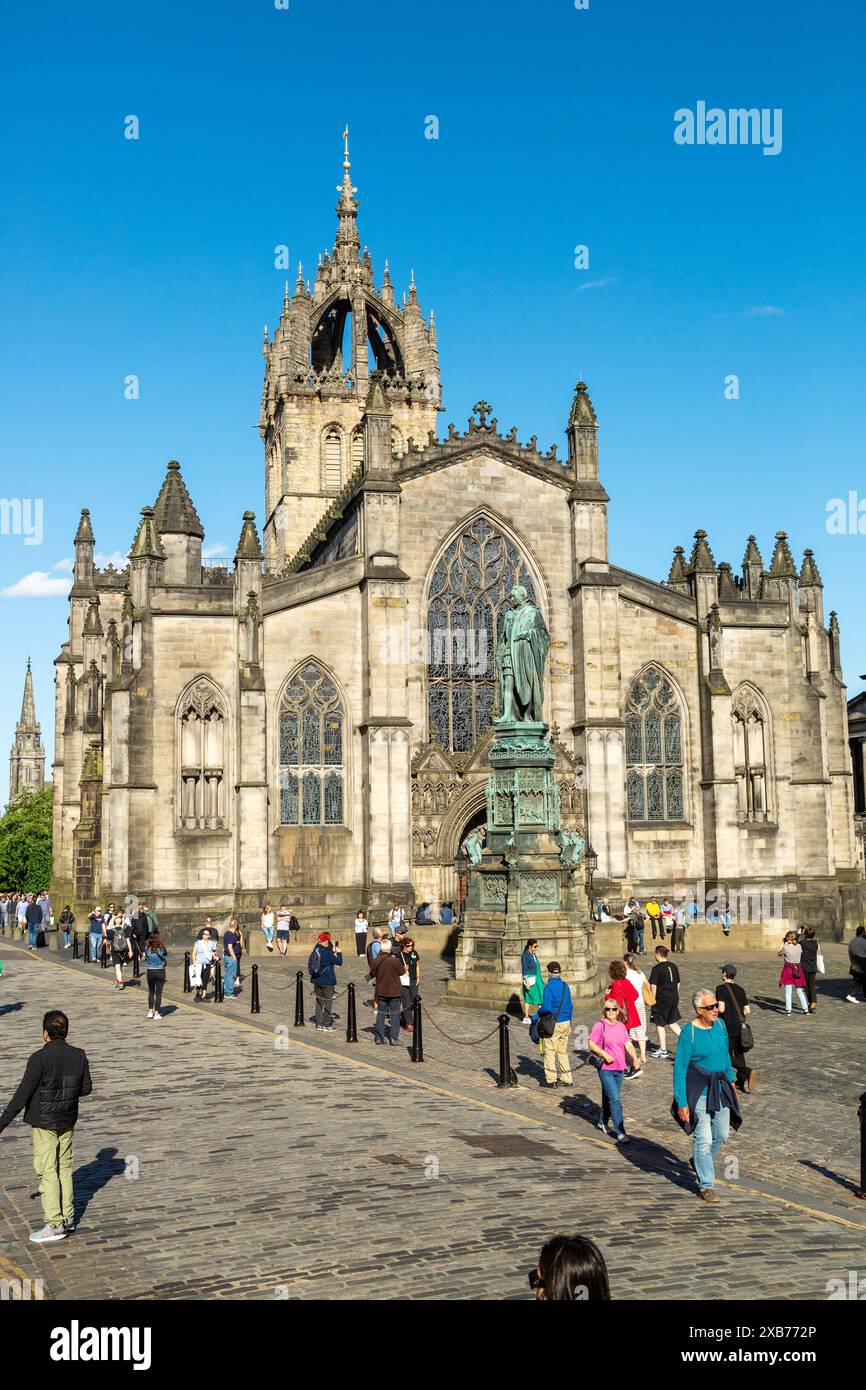 St Giles' Cathedral, ou High Kirk of Edinburgh, est une église paroissiale de l'Église d'Écosse dans la vieille ville d'Édimbourg Banque D'Images