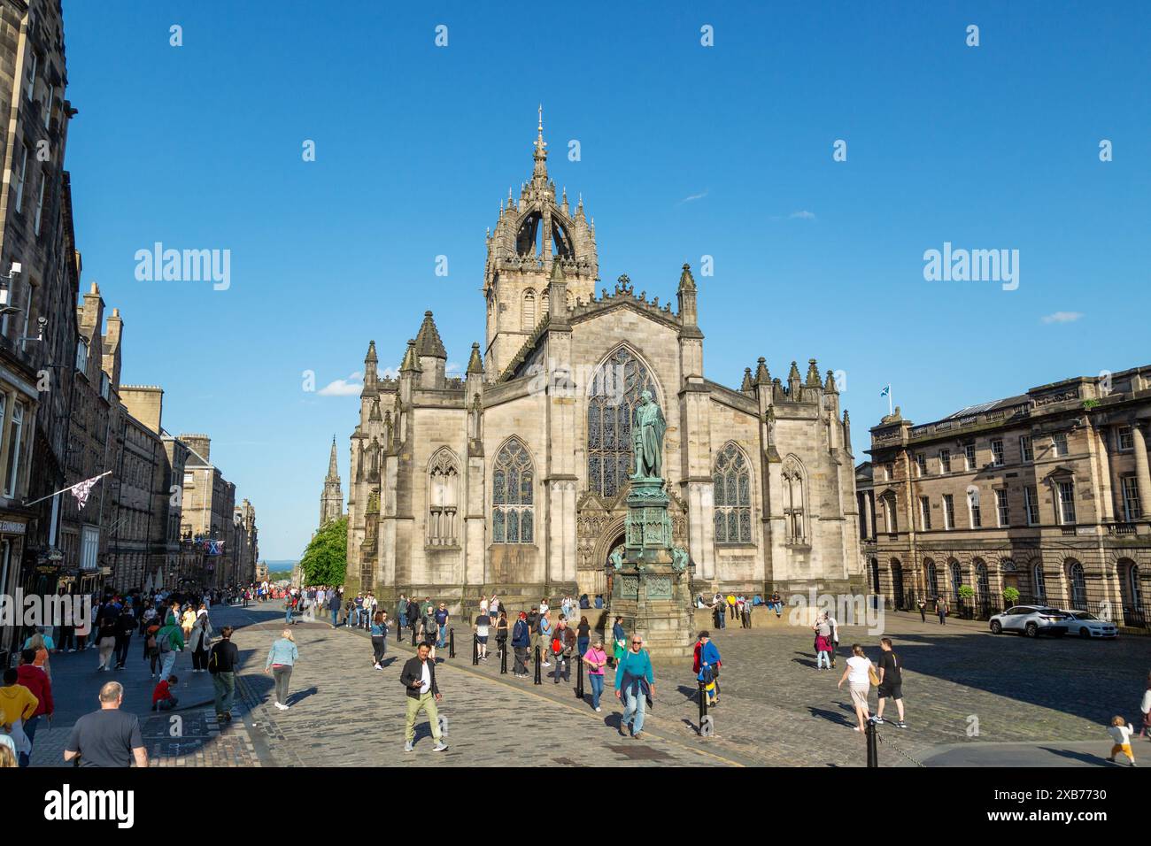 St Giles' Cathedral, ou High Kirk of Edinburgh, est une église paroissiale de l'Église d'Écosse dans la vieille ville d'Édimbourg Banque D'Images
