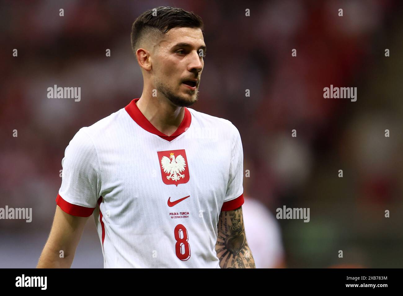 Jakub Moder de Pologne lors du match amical international de football entre la Pologne et Turkiye le 10 juin 2024 au PGE Narodowy à Varsovie, en Pologne Banque D'Images