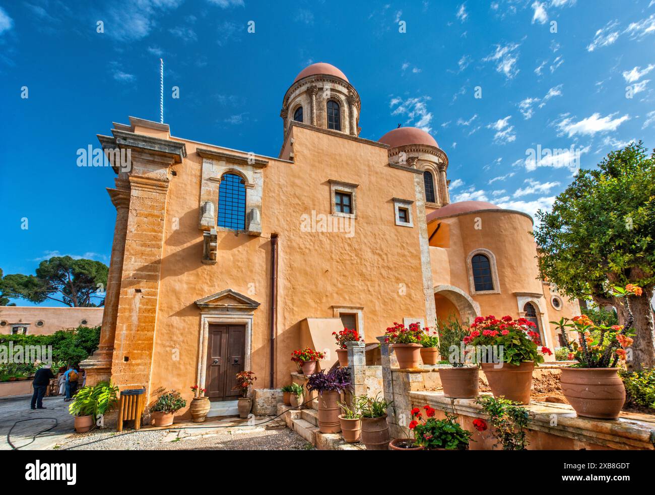 Monastère d'Agia Triada (Sainte Trinité), XVIIe siècle, péninsule d'Akrotiri, Crète occidentale, Grèce Banque D'Images