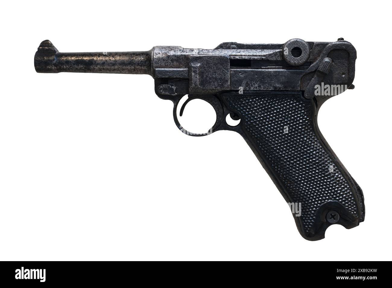 Le Parabellum ou Parabellum-Pistole, populairement connu sous le nom de Luger, est un pistolet semi-automatique actionné par recul Banque D'Images