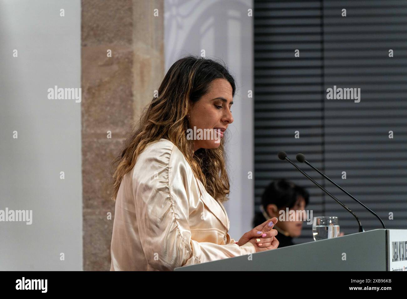 Barcelone, Espagne. 11 juin 2024. La Generalitat appliquera la loi d'amnistie ex officio dans les cas liés à la loi mordaza. Ils ont également discuté de l'investiture et de la répétition éventuelle des élections. La Generalitat aplicará de oficio la ley de amnistía en los casos de la ley 'mordaza', también han hablado sobre la investidura y la posible repetición de las elecciones. Sur la photo : Patricia Plaja News Politics -Barcelone, Espagne mardi 11 juin 2024 (photo par Eric Renom/LaPresse) crédit : LaPresse/Alamy Live News Banque D'Images