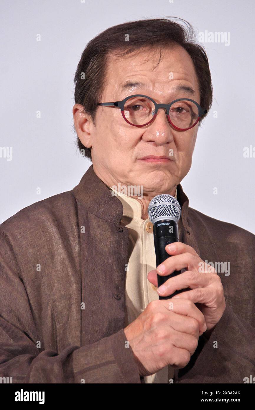 Tokyo, Japon. 11 juin 2024. L'acteur Jackie Chan assiste à la salutation sur scène pour le film 'Ride on' à Tokyo, au Japon, le mardi 11 juin 2024. Photo de Keizo Mori/UPI crédit : UPI/Alamy Live News Banque D'Images