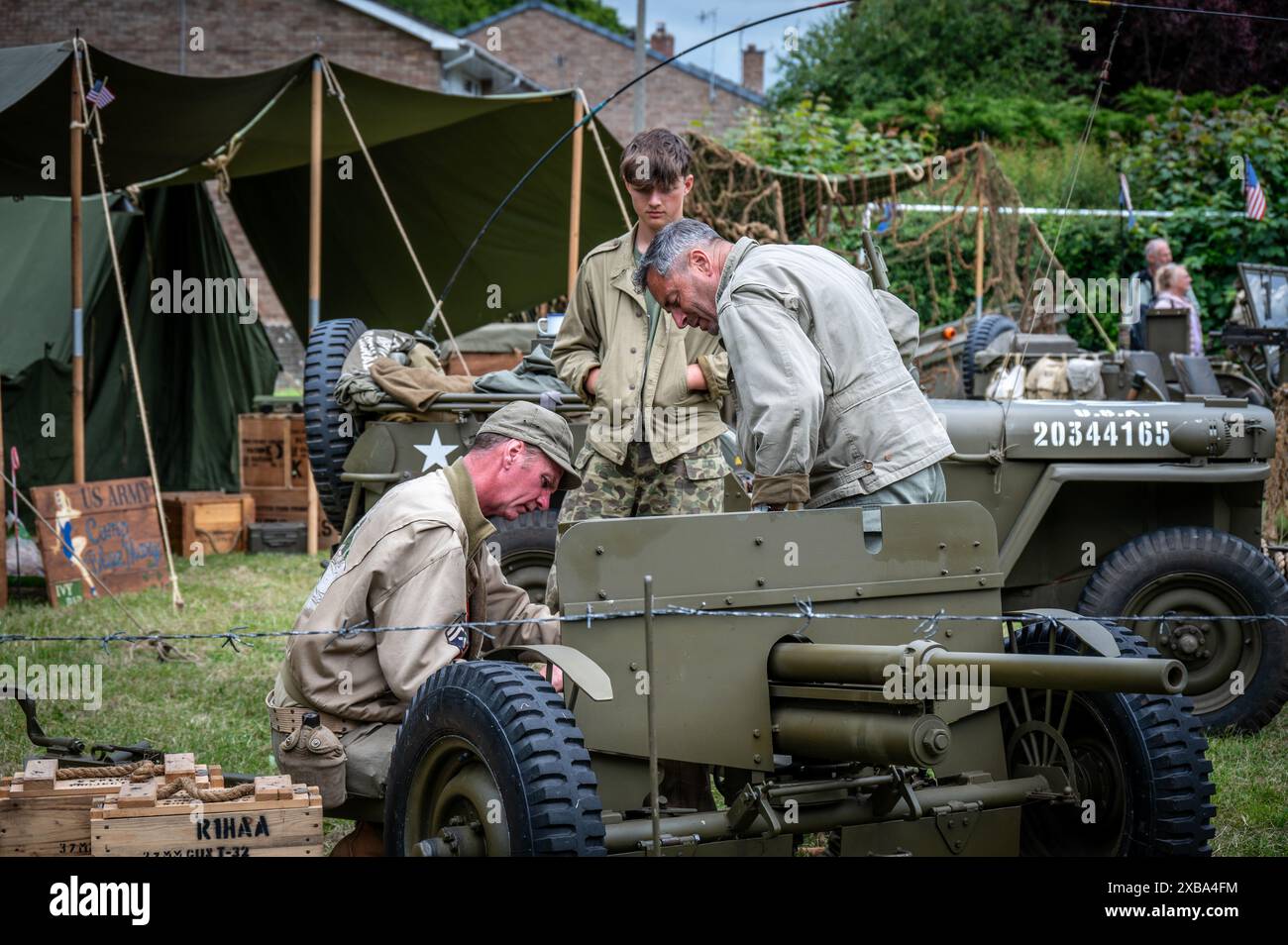 Reconstitutions au 80th Southwick Revival commémorant le débarquement du jour J en Normandie, France en 1944. Banque D'Images