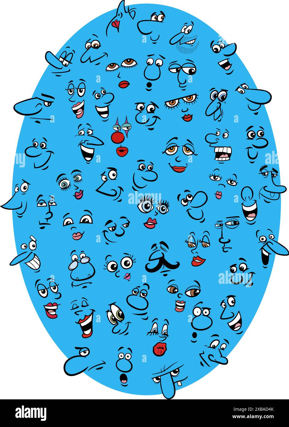 illustration de bande dessinée drôles de visages de comics et d'expressions conception de concept Illustration de Vecteur