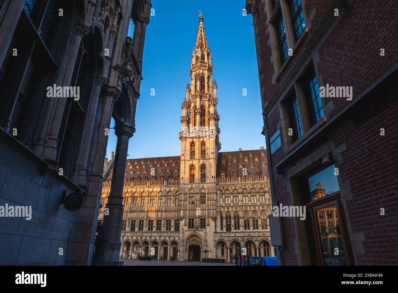 Hôtel de ville de Bruxelles sur la Grand place, ou Grote Markt, à Bruxelles, Belgique Banque D'Images