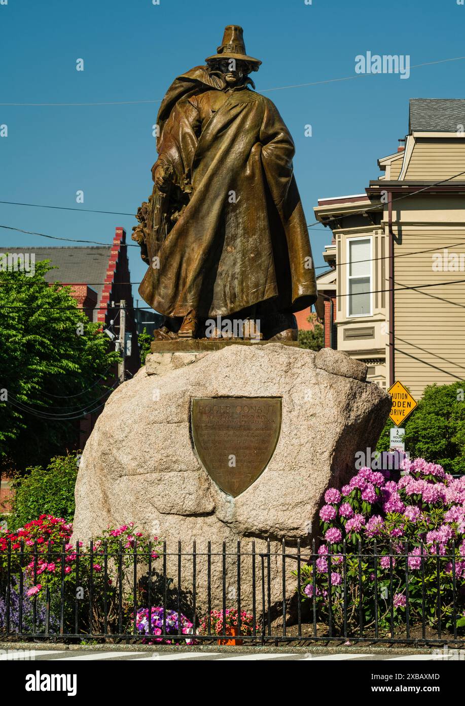 Statue de Roger Conant par Henry Hudson Kitson   Salem, Massachusetts, États-Unis Banque D'Images