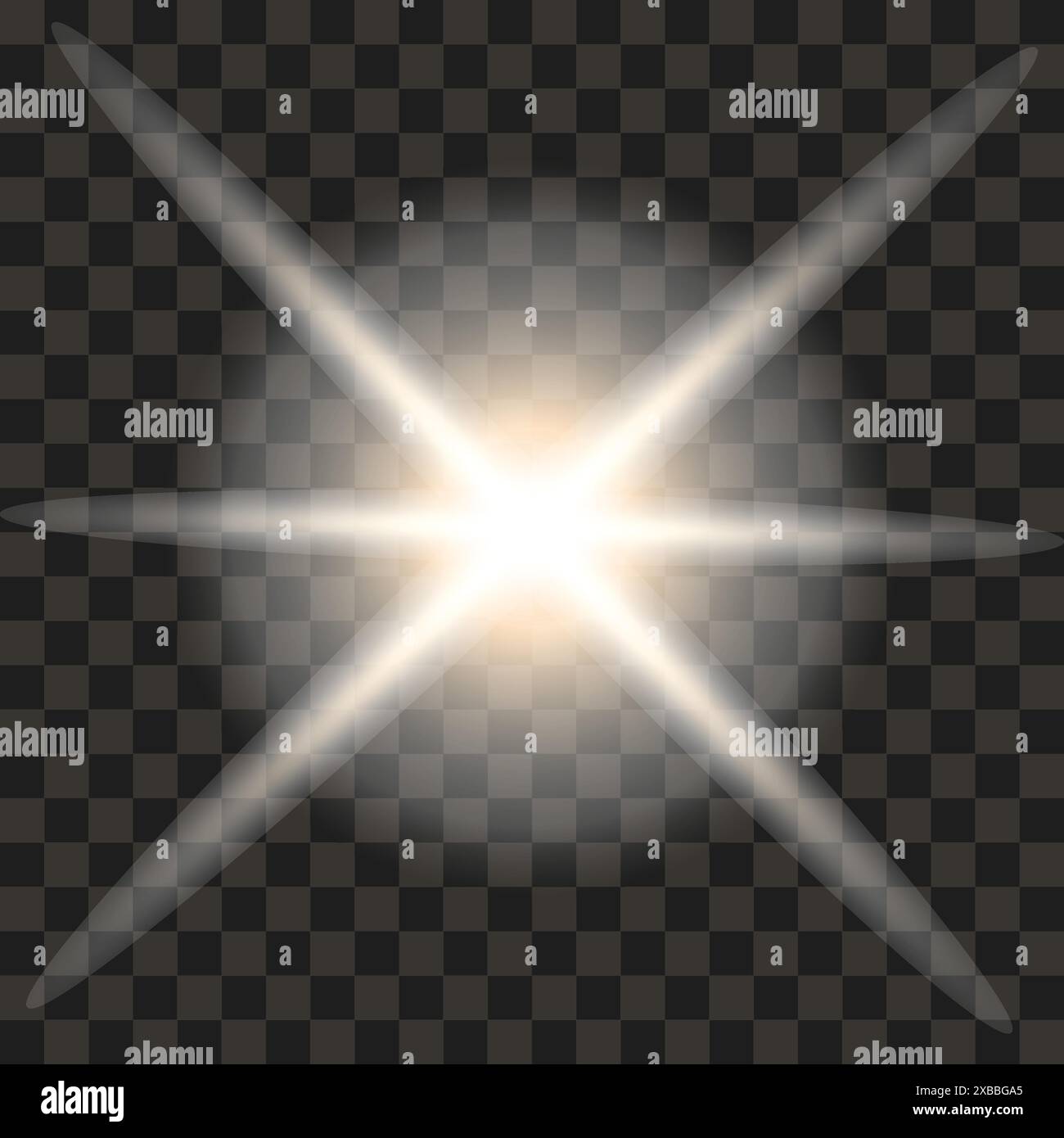 Rayons de soleil éclatants blancs, lumière d'étoile blanche, effet de lumière luisante floue Illustration de Vecteur