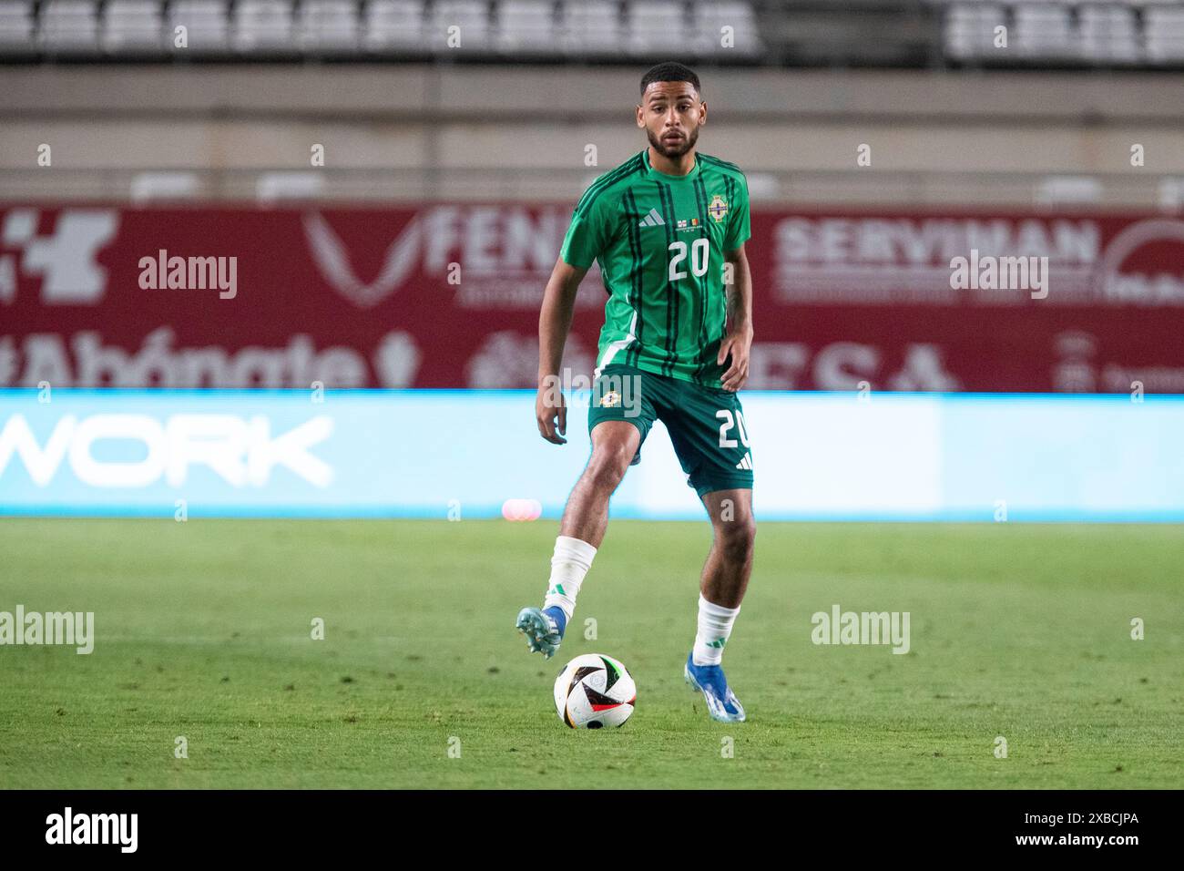Murcie, Espagne. 11 juin 2024. LE JOUEUR DÉFENSEUR D'IRLANDE DU NORD BRODIE SPENCER PENDANT LE MATCH IRLANDE DU NORD vs ANDORRE, match amical de l'UEFA, Nueva Condomina Stadium, Murcie, région de Murcie, 11 juin 2024 crédit : Pascu Méndez/Alamy Live News Banque D'Images
