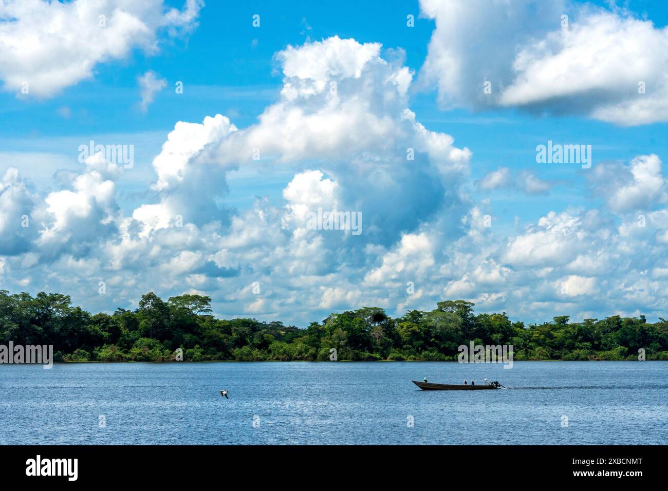 Lagune de Yarinacocha en Amazonie péruvienne de Pucallpa Banque D'Images