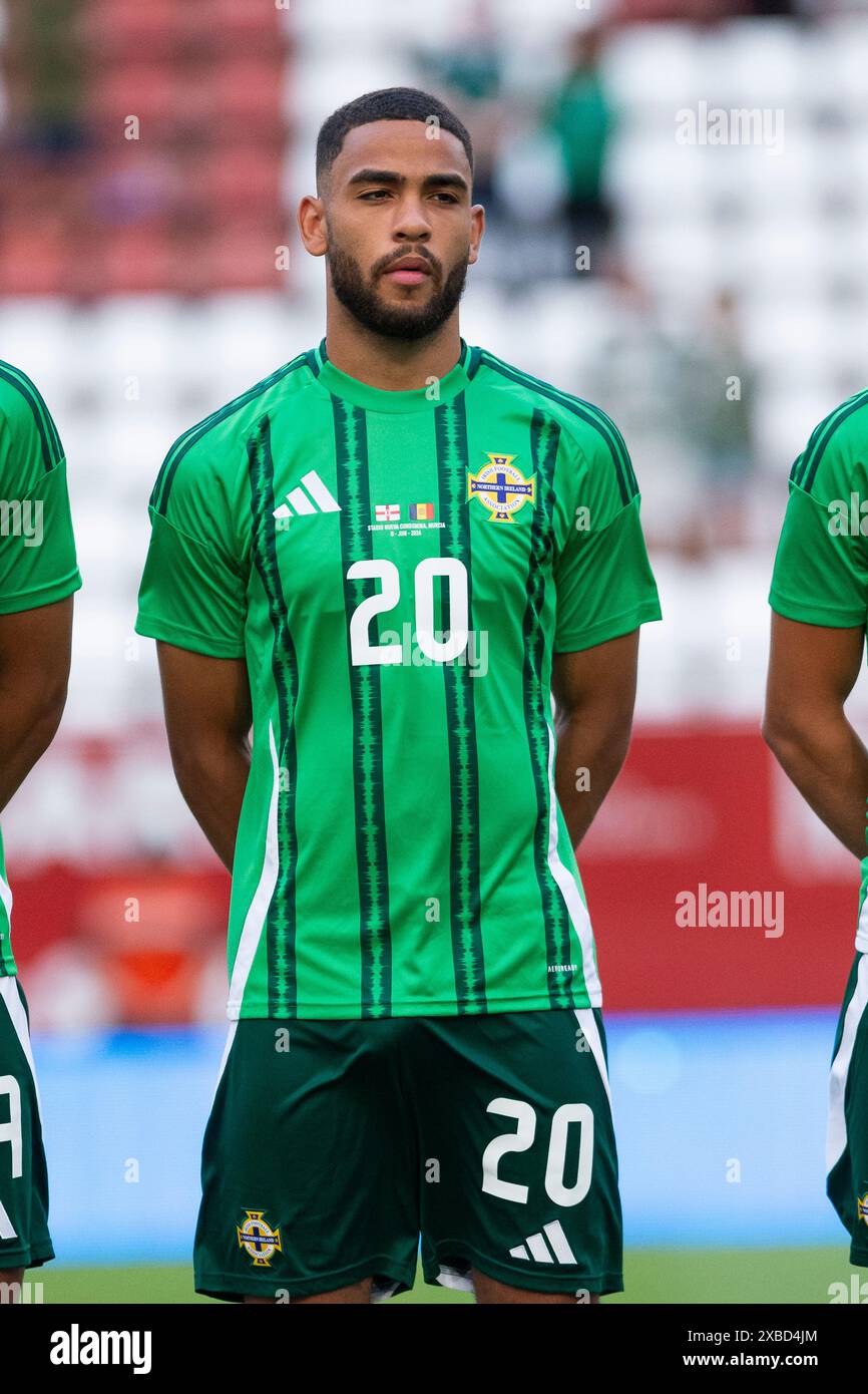 Murcie, Espagne. 11 juin 2024. Joueur défenseur d'Irlande du Nord Brodie Spencer, IRLANDE DU NORD vs ANDORRE, match amical de l'UEFA, stade Nueva Condomina, Murcie, région de Murcie, 11 juin 2024 crédit : Pascu Méndez/Alamy Live News Banque D'Images