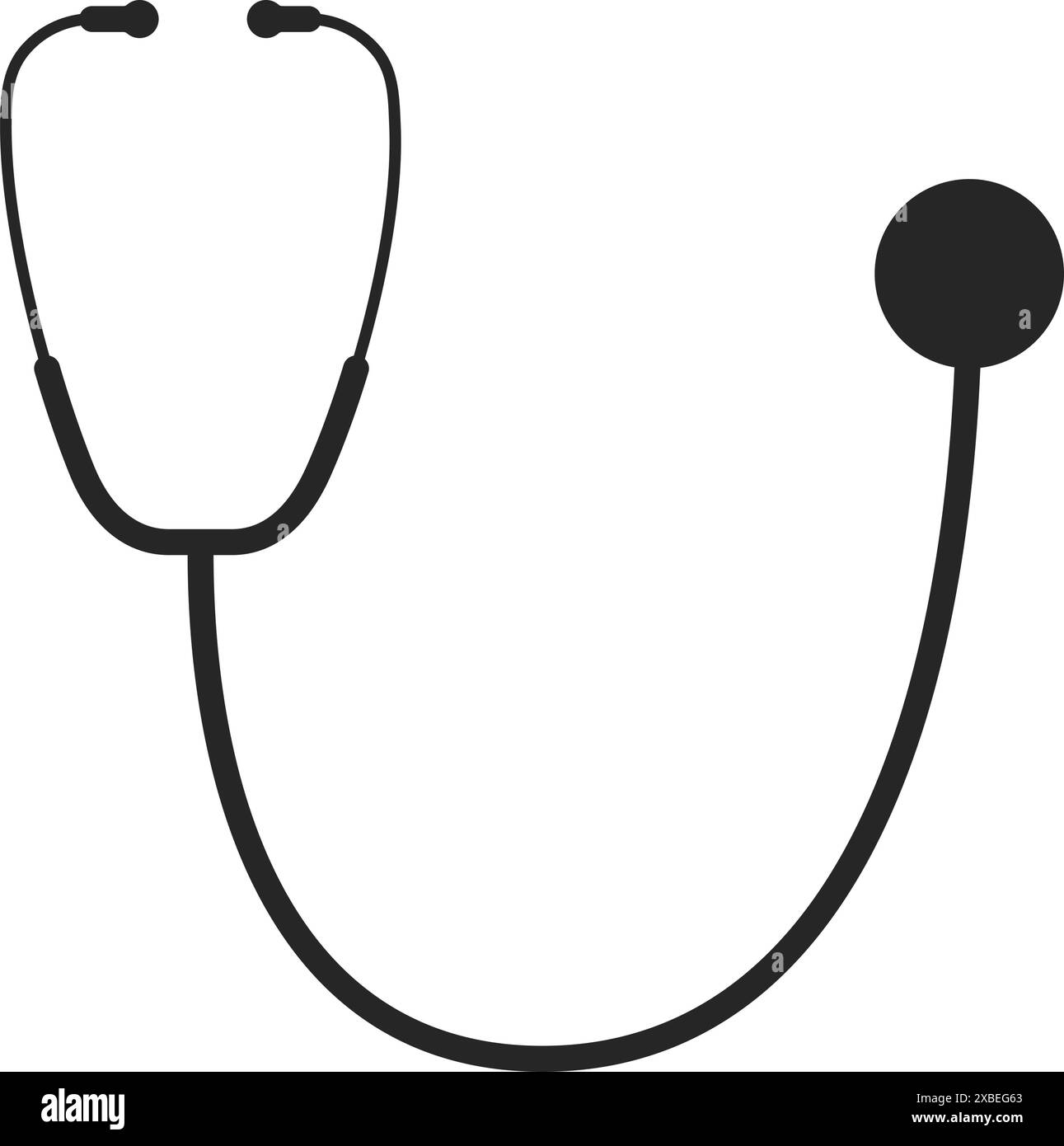 Stéthoscope pour médecin ou infirmière en forme de U comme icône vectorielle de silhouette Illustration de Vecteur