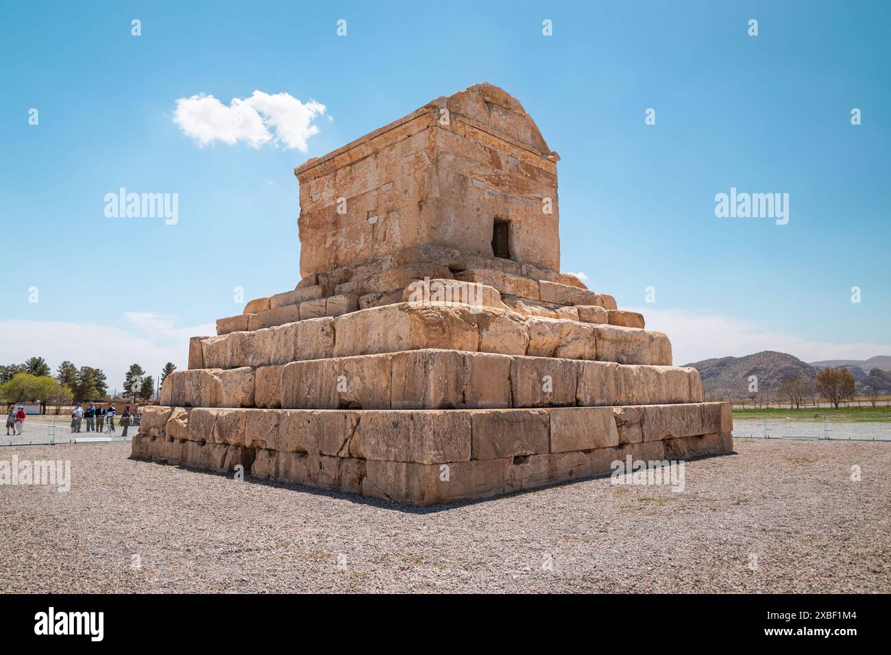Tombeau de Cyrus le Grand (559 - 530 av. J.-C.) fondateur du premier Empire perse, Un site du patrimoine mondial de l'UNESCO situé à Pasargadae, au nord de Shiraz, Iran Banque D'Images