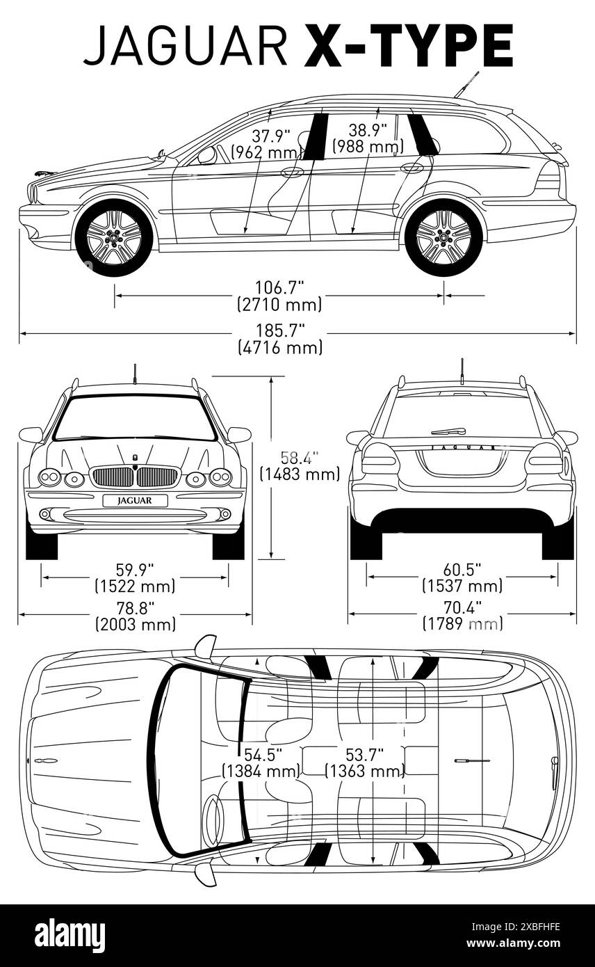 Modèle de voiture Jaguar X TYPE Sportwagon 2006 Illustration de Vecteur