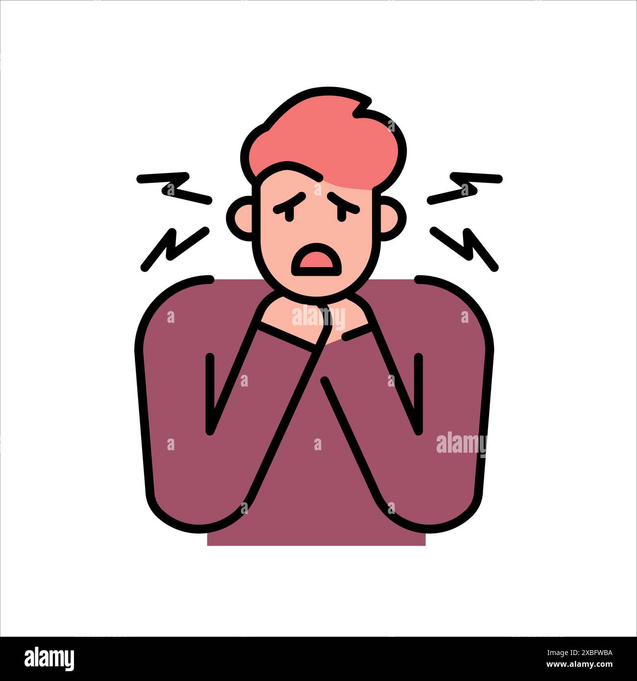 Icône de couleur de ligne d'étouffement. Signe de blessures domestiques pour la page Web, l'application mobile, le bouton, le logo. Bouton isolé de vecteur. Contour modifiable. Illustration de Vecteur