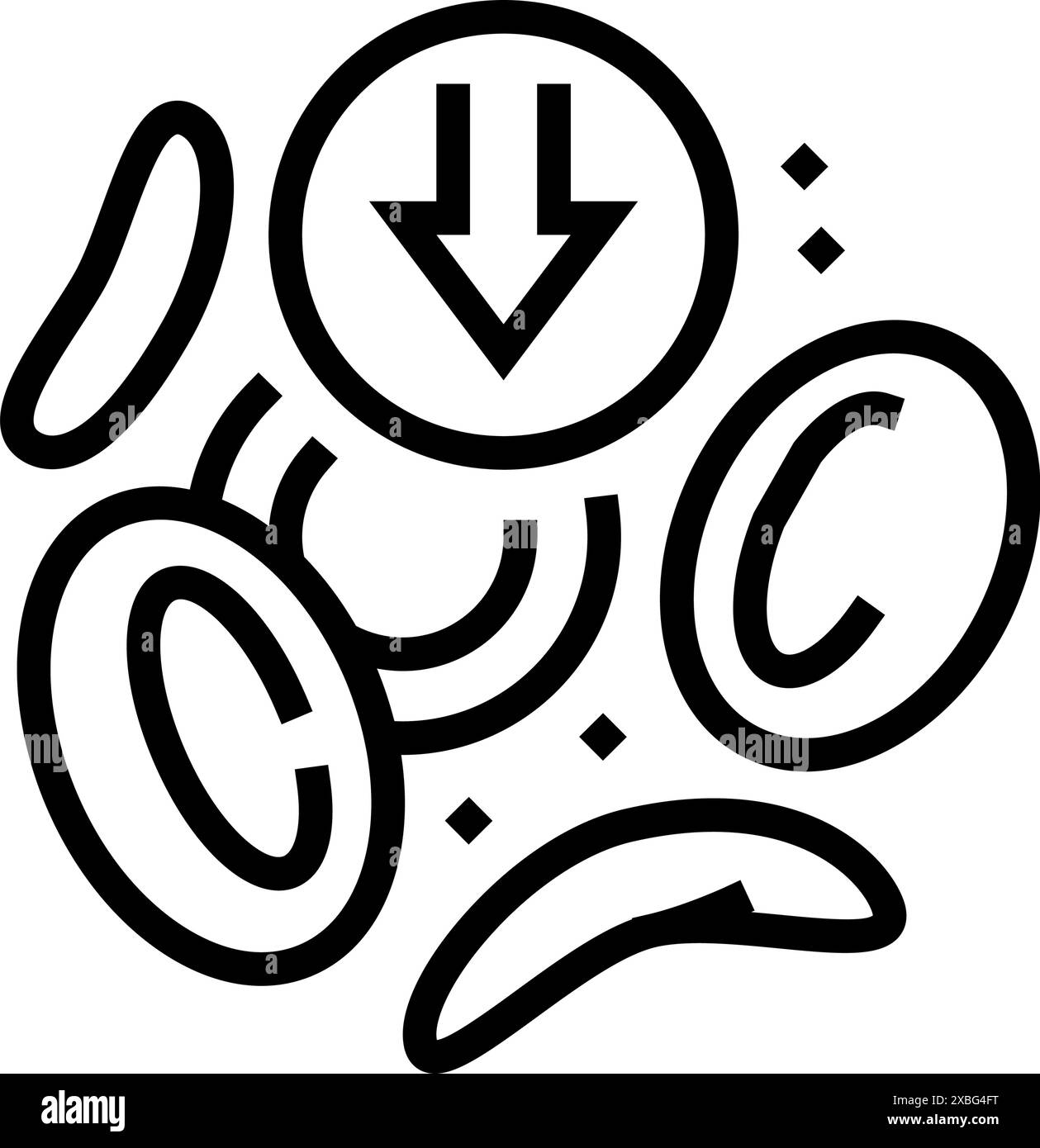 illustration vectorielle d'icône de ligne de maladie de drépanocytose Illustration de Vecteur