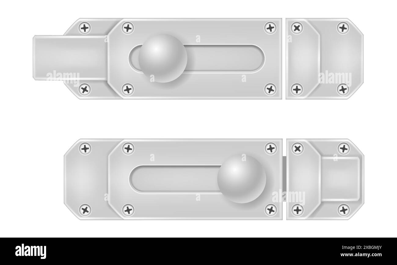 loquet en métal pour la fermeture de portes illustration vectorielle isolée sur fond blanc Illustration de Vecteur