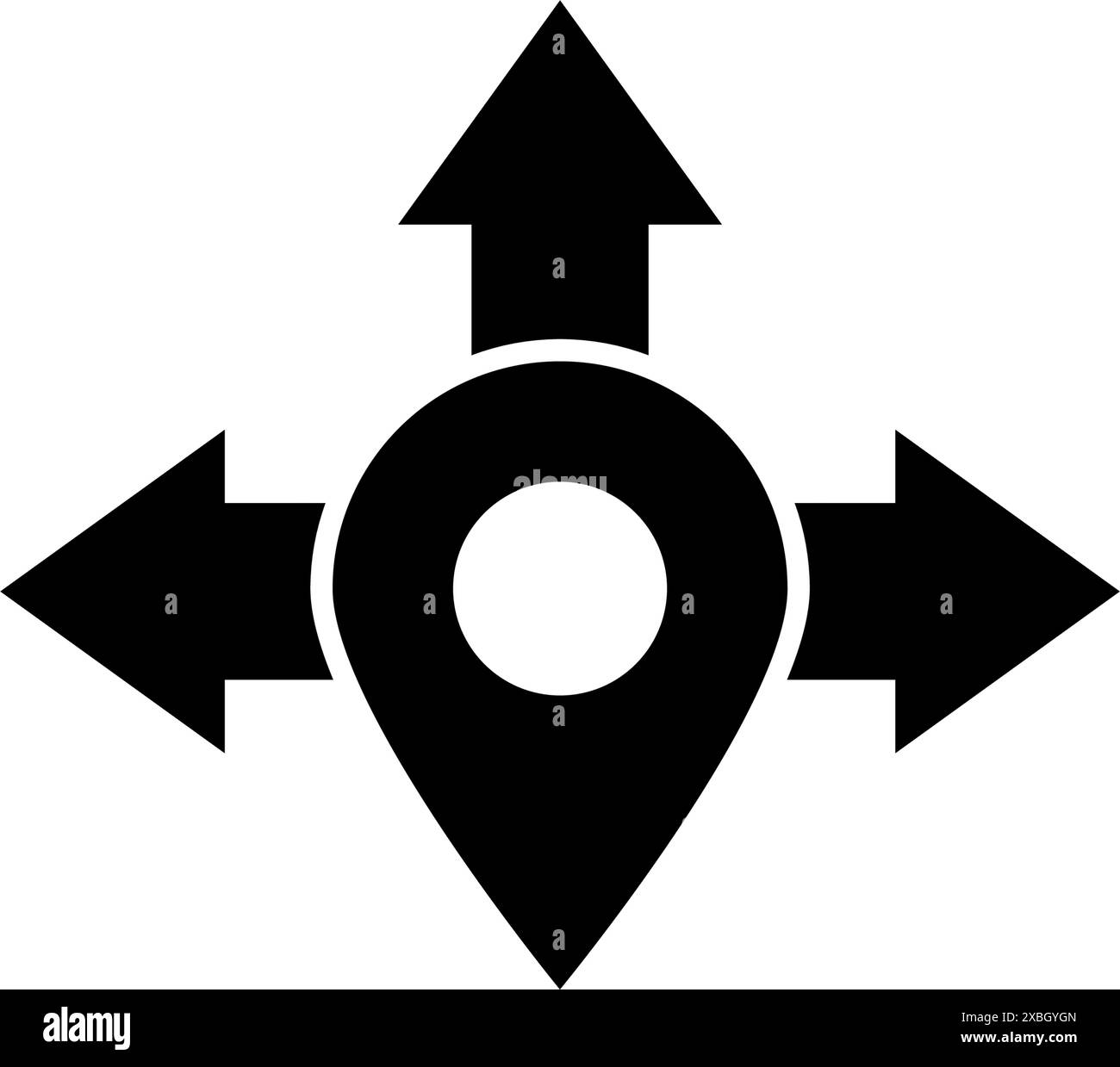 Icône vectorielle noire et blanche d'une flèche pointant vers la droite avec un petit cercle au centre. Conception simple et propre. Illustration de Vecteur