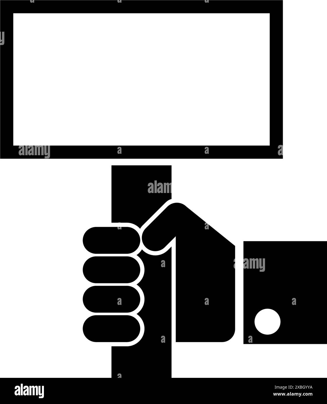 Représentation iconique d'une main tenant un signe de protestation dans un format vectoriel. Illustration de Vecteur