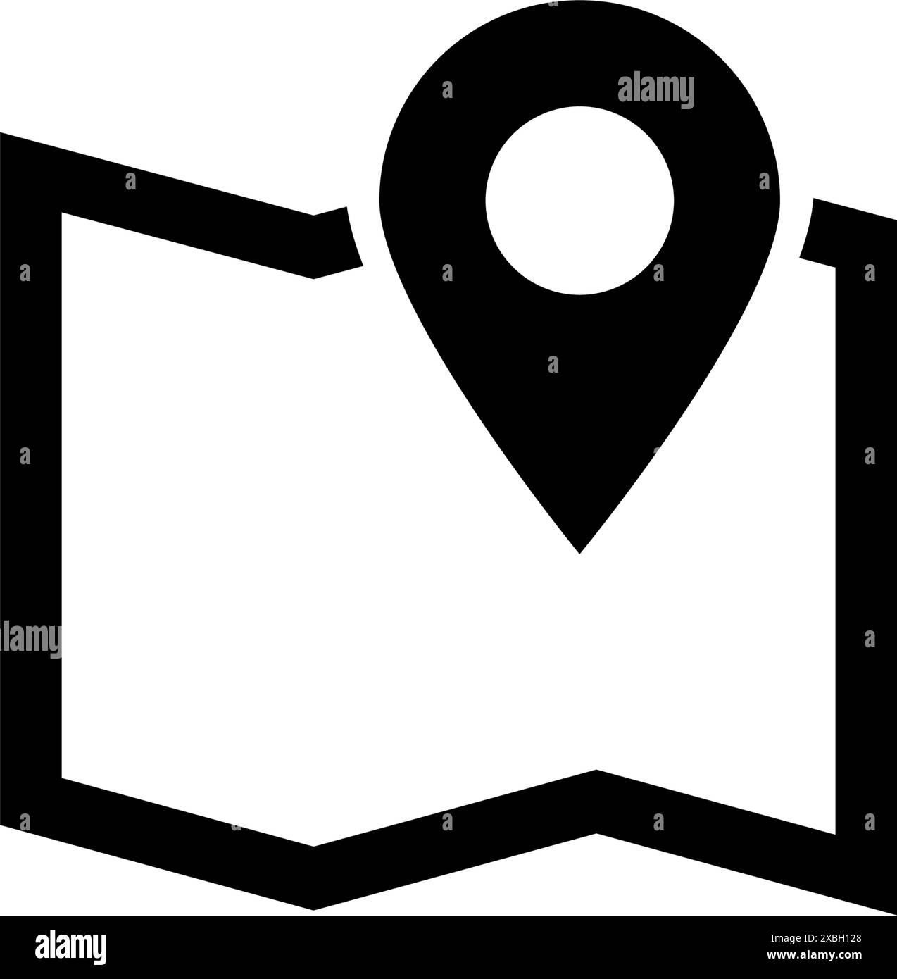 Icône de localisation minimaliste sur la carte, parfait pour les applications de navigation et de voyage. Illustration de Vecteur