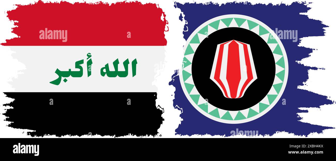 Bougainville et Irak grunge drapeaux connexion, vecteur Illustration de Vecteur