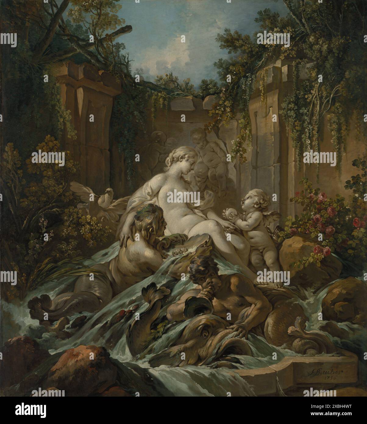 Oeuvre d'art vintage Fontaine de Vénus, 1756. Franois Boucher (français Banque D'Images
