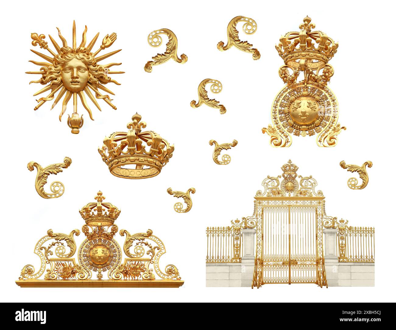 Porte d'or isolées à Versailles. La France. Banque D'Images