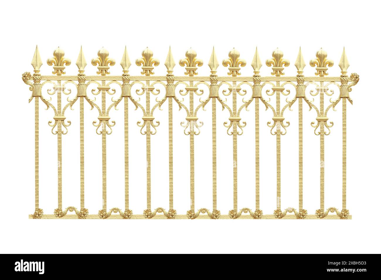 Portes dorées isolées sur fond blanc Banque D'Images