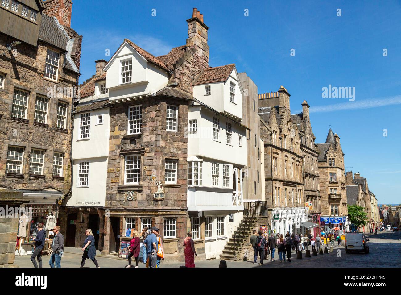 John Knox House sur le Royal Mile d'Édimbourg est l'une des plus anciennes ayant été principalement construite au milieu du XVIe siècle Banque D'Images