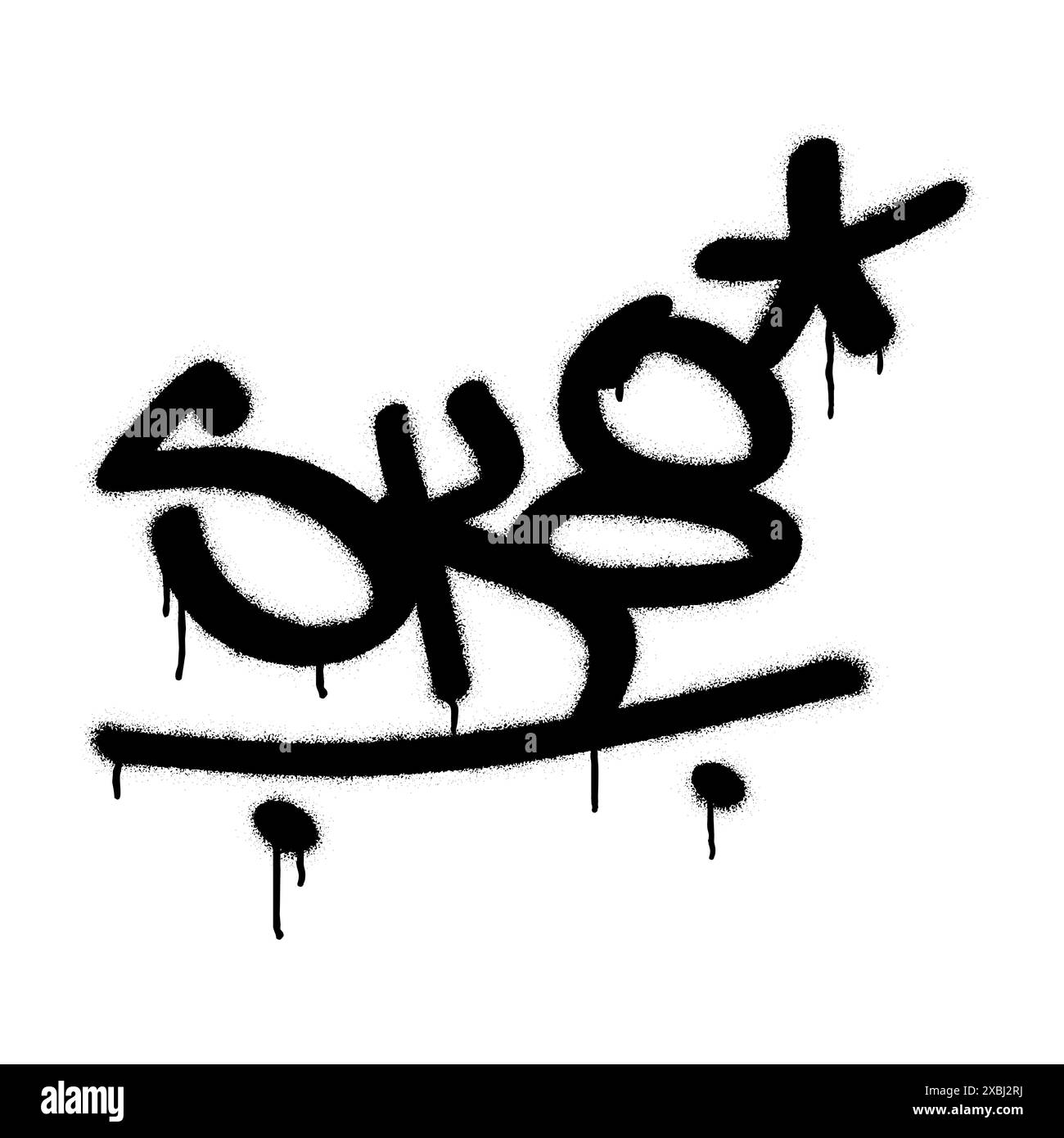 Vaporiser graffiti tag SK8 (skate) sur blanc. Illustration de Vecteur