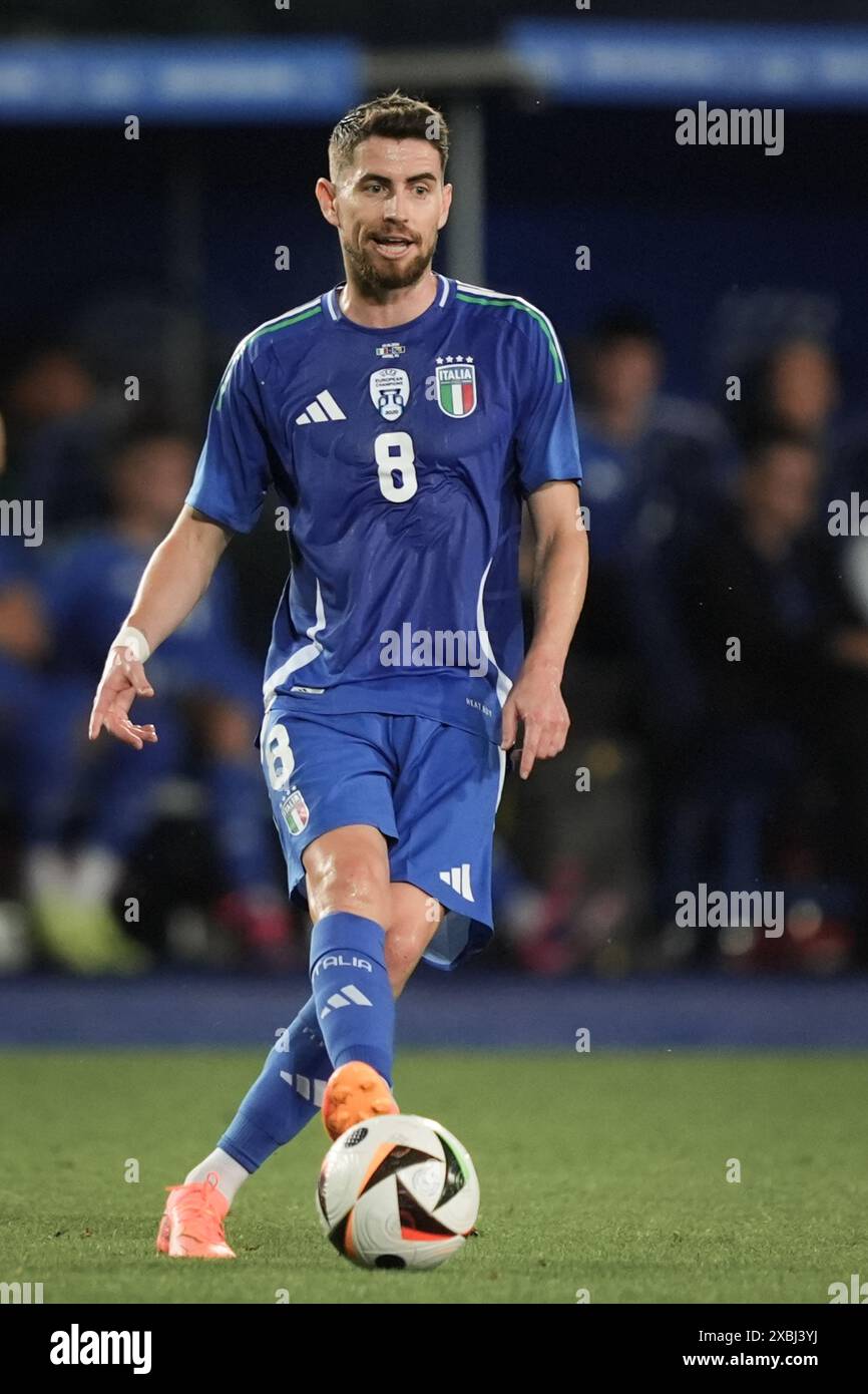 Empoli, Italie. 09 juin 2024. L'Italien Jorginho en action lors du match amical 2024 entre l'Italie et la Bosnie-Herzégovine au stade Carlo Castellani - Sport, Football - Empoli, Italie - dimanche 8 juin 2024 (photo Massimo Paolone/LaPresse) crédit : LaPresse/Alamy Live News Banque D'Images