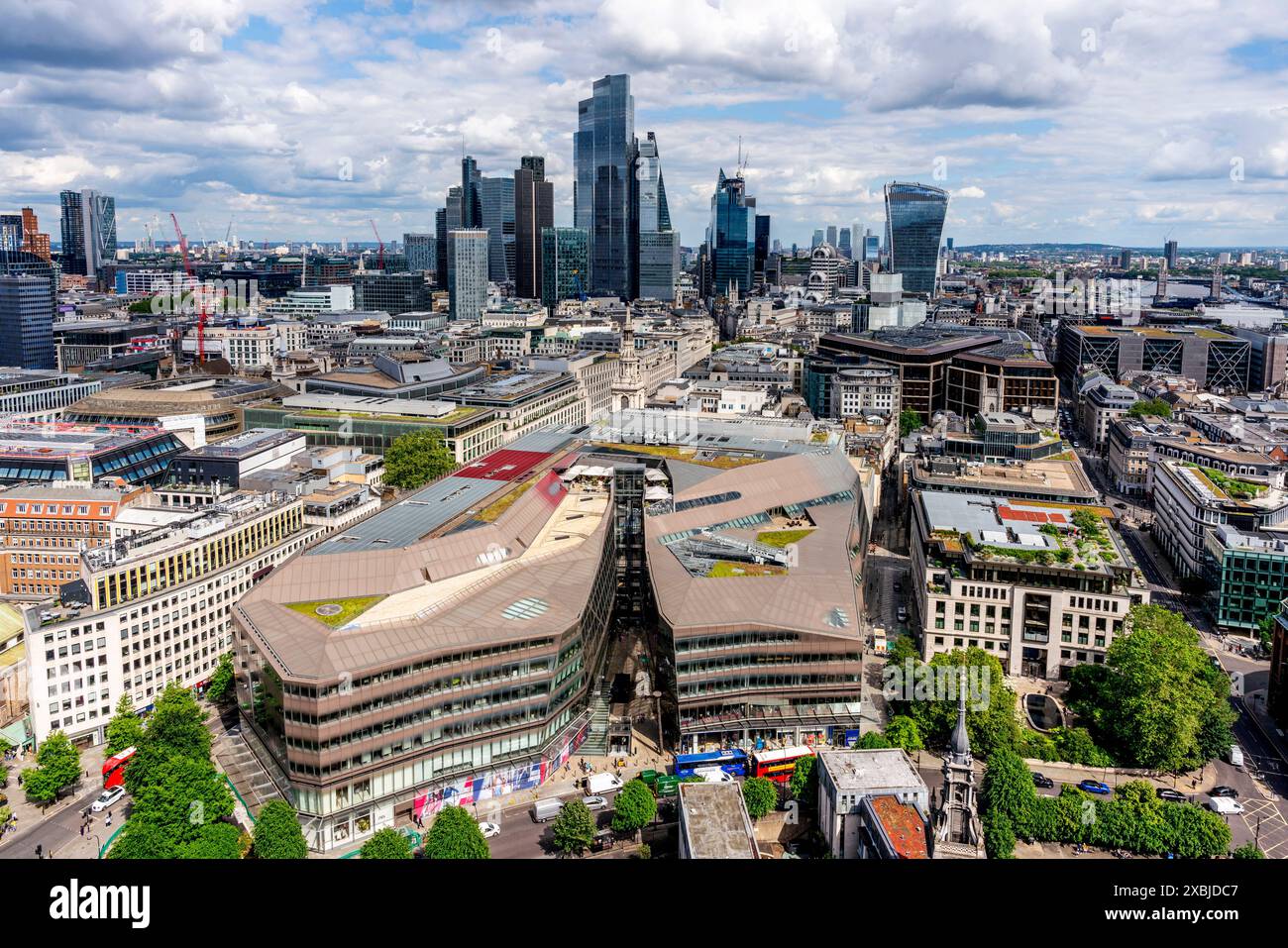 Vue aérienne du centre commercial One New change, Londres, Royaume-Uni. Banque D'Images