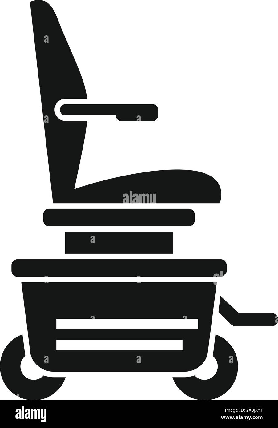 Fauteuil roulant électrique avec support de pied permettant aux personnes handicapées de se déplacer d'un endroit à un autre Illustration de Vecteur