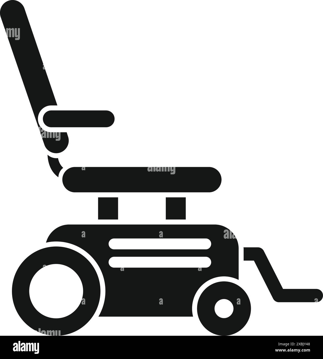 Silhouette noire d'un fauteuil roulant électrique, offrant mobilité et indépendance aux personnes handicapées Illustration de Vecteur
