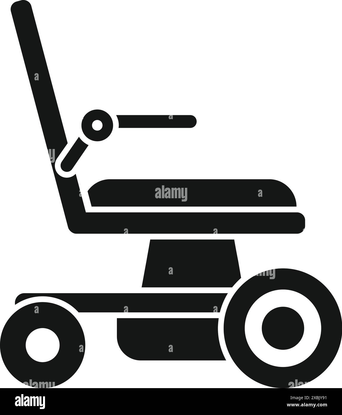 Silhouette noire d'un fauteuil roulant électrique, soulignant son rôle dans l'amélioration de la mobilité Illustration de Vecteur