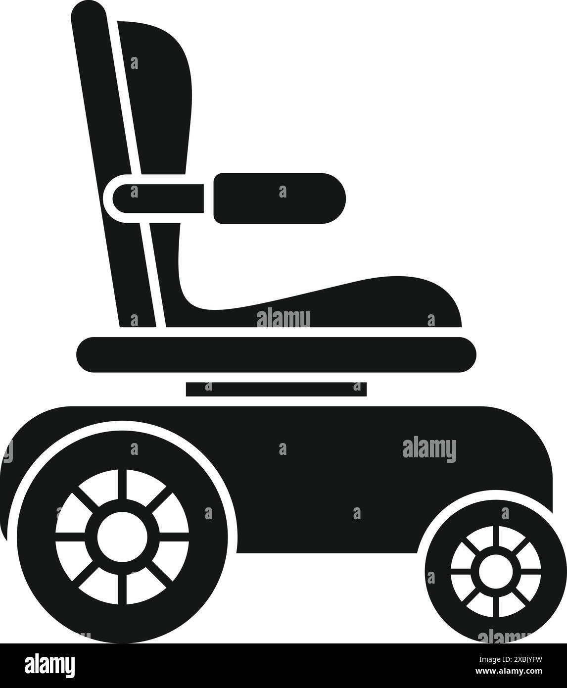 Fauteuil roulant électrique élégant et moderne, incarnant la liberté et la mobilité des personnes handicapées Illustration de Vecteur