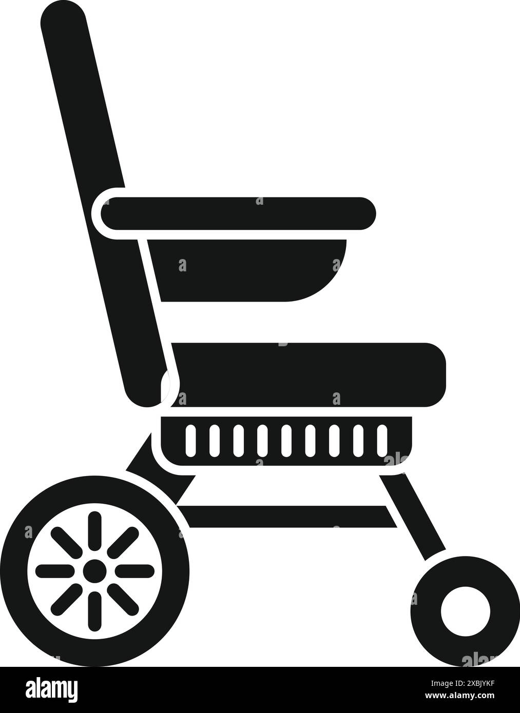 Fauteuil roulant électrique moderne, offrant une mobilité et une indépendance accrues aux personnes handicapées physiques Illustration de Vecteur
