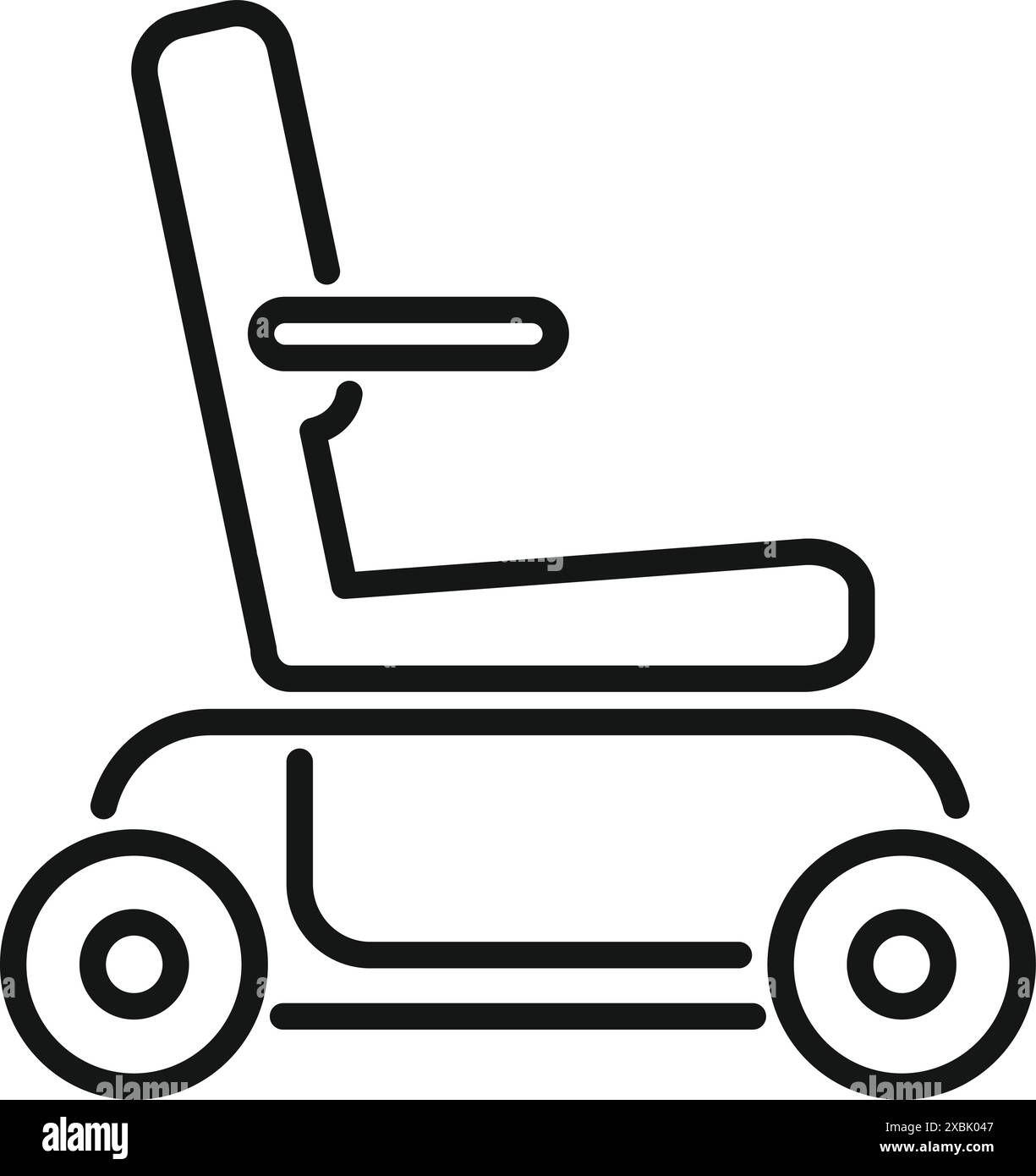Dessin au trait d'un fauteuil roulant motorisé, idéal pour représenter les concepts de handicap et d'aide à la mobilité Illustration de Vecteur