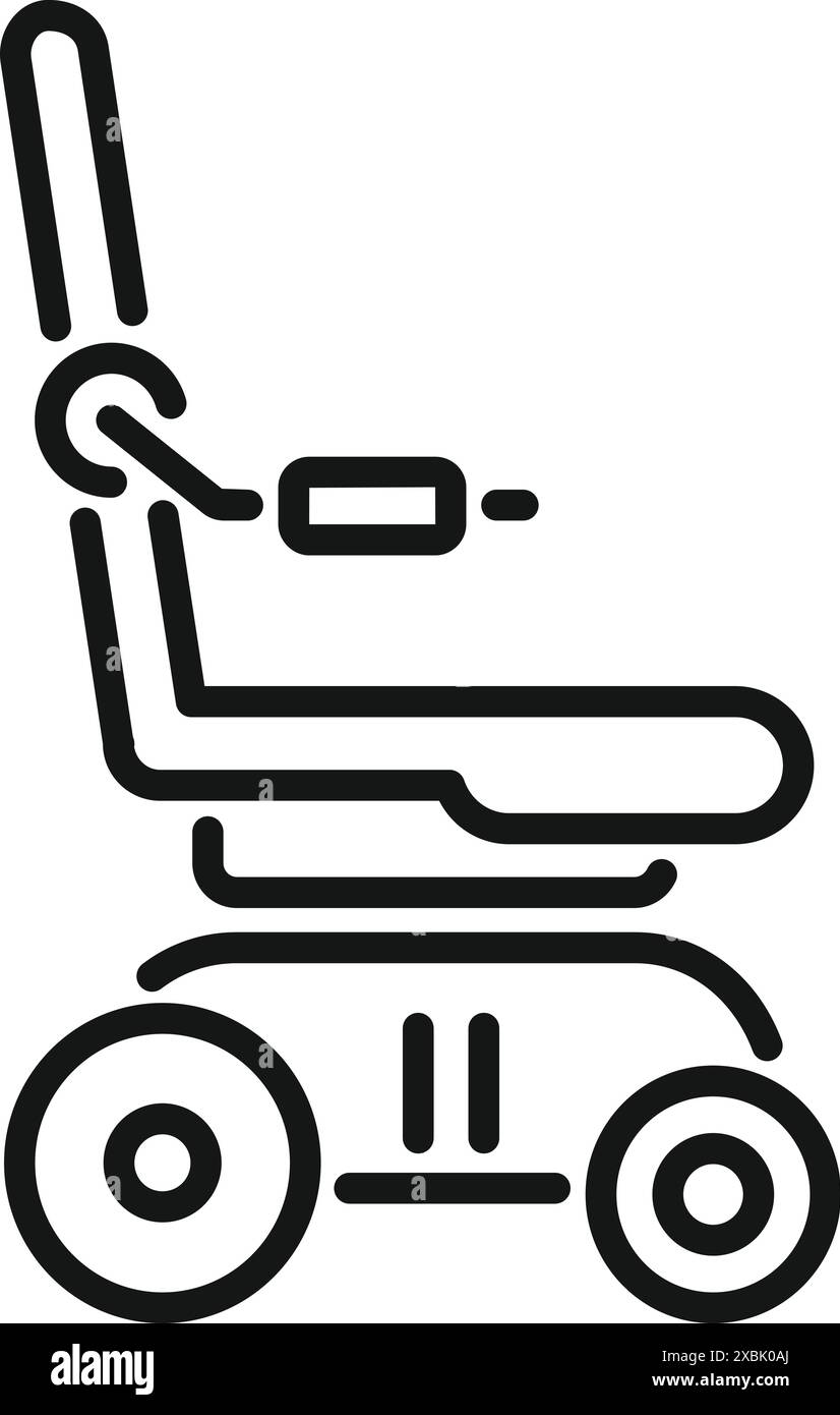 Fauteuil roulant électrique moderne, offrant une mobilité et une liberté accrues aux personnes handicapées Illustration de Vecteur