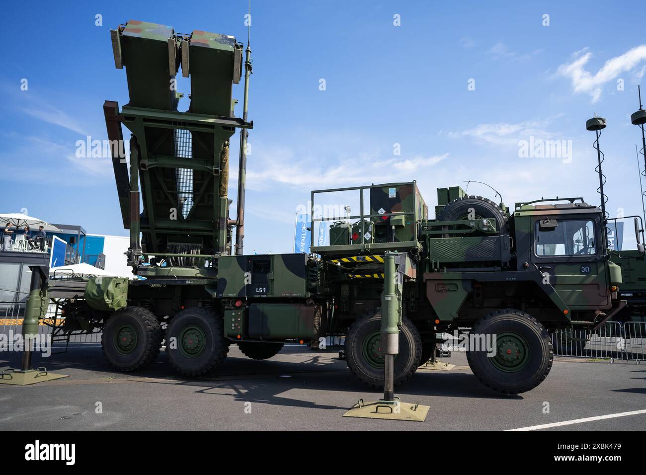 Le missile sol-air mobile et le système de missiles antibalistiques MIM-104 Patriot. Armée de l'air allemande. Banque D'Images