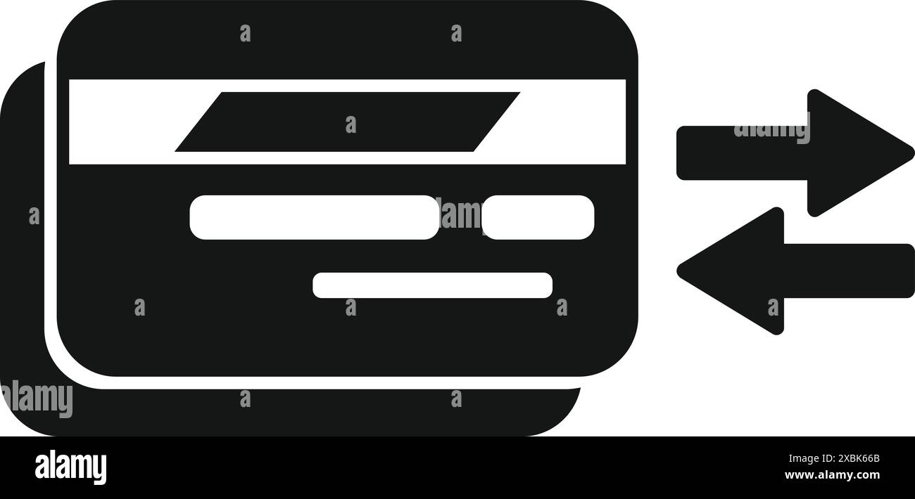 Icône simple d'une carte de crédit transférant de l'argent, parfait pour représenter des paiements et des transactions en ligne Illustration de Vecteur