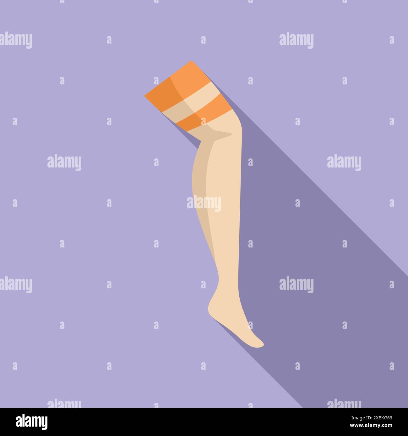 Illustration d'une jambe portant un bas de compression, conçu pour promouvoir la santé veineuse Illustration de Vecteur