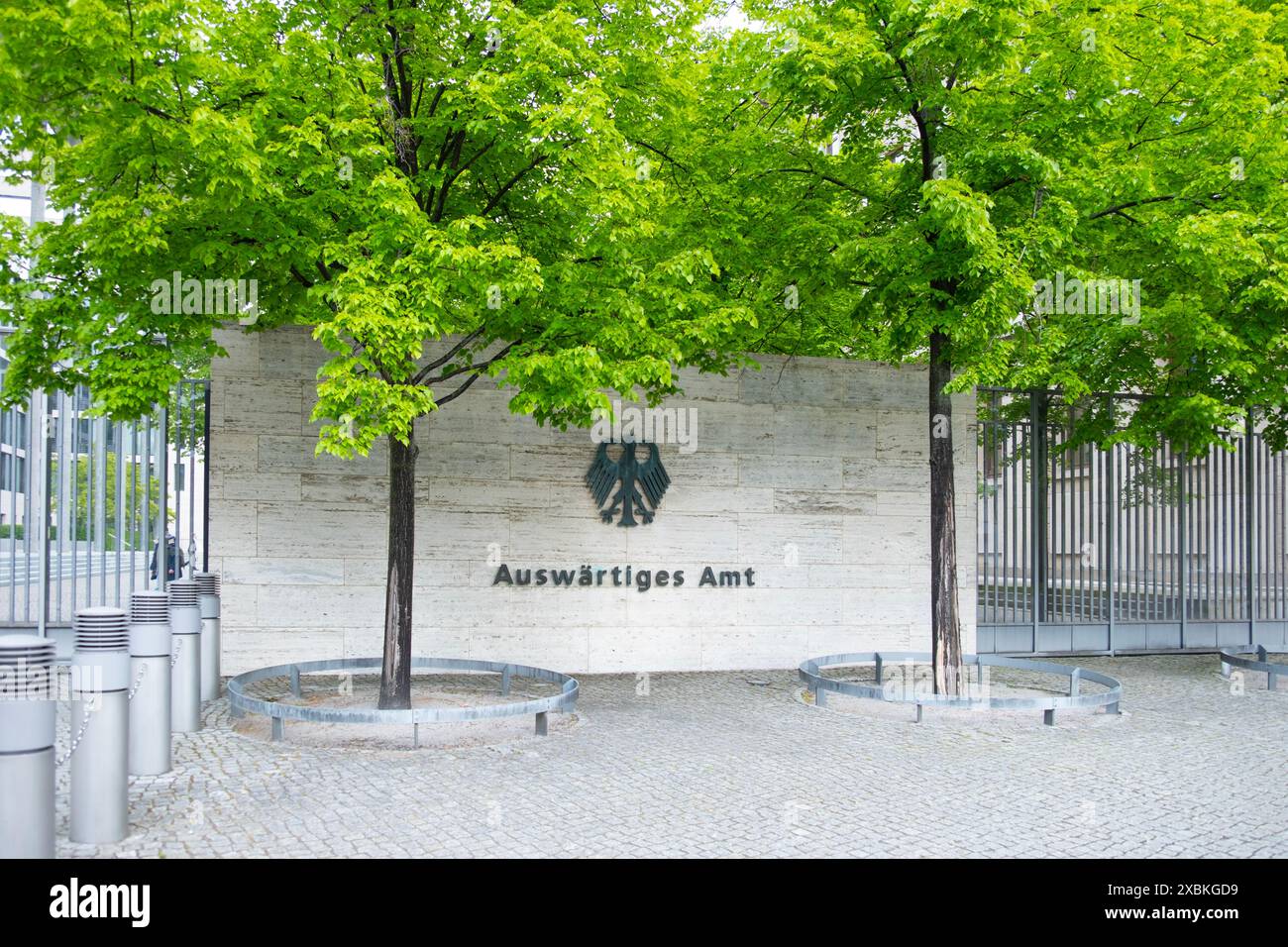 Vue de face façade administrative du bâtiment officiel Ministère des Affaires étrangères, Département d'État, monument, bâtiment du ministère politique du gouvernement de Berlin, d allemand Banque D'Images