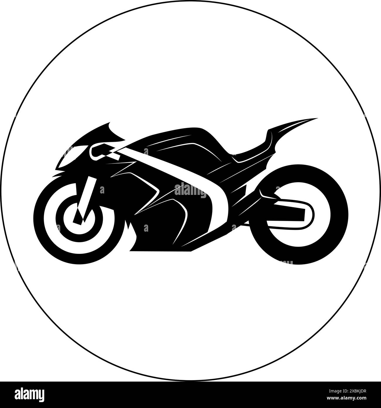 Icône Sportbike Motorcycle Bike ou Motorbike Flat Vector. Présenté sur Glyph style Trendy Symbol pour la conception, les sites Web, la présentation ou le transport A Illustration de Vecteur