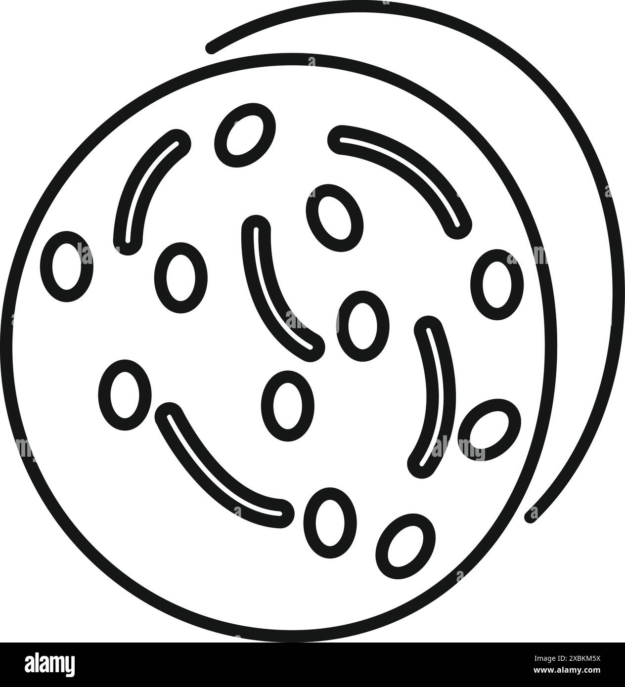 Boîte de Pétri contenant des bactéries montrant l'icône du concept de résistance aux antibiotiques, style de contour Illustration de Vecteur