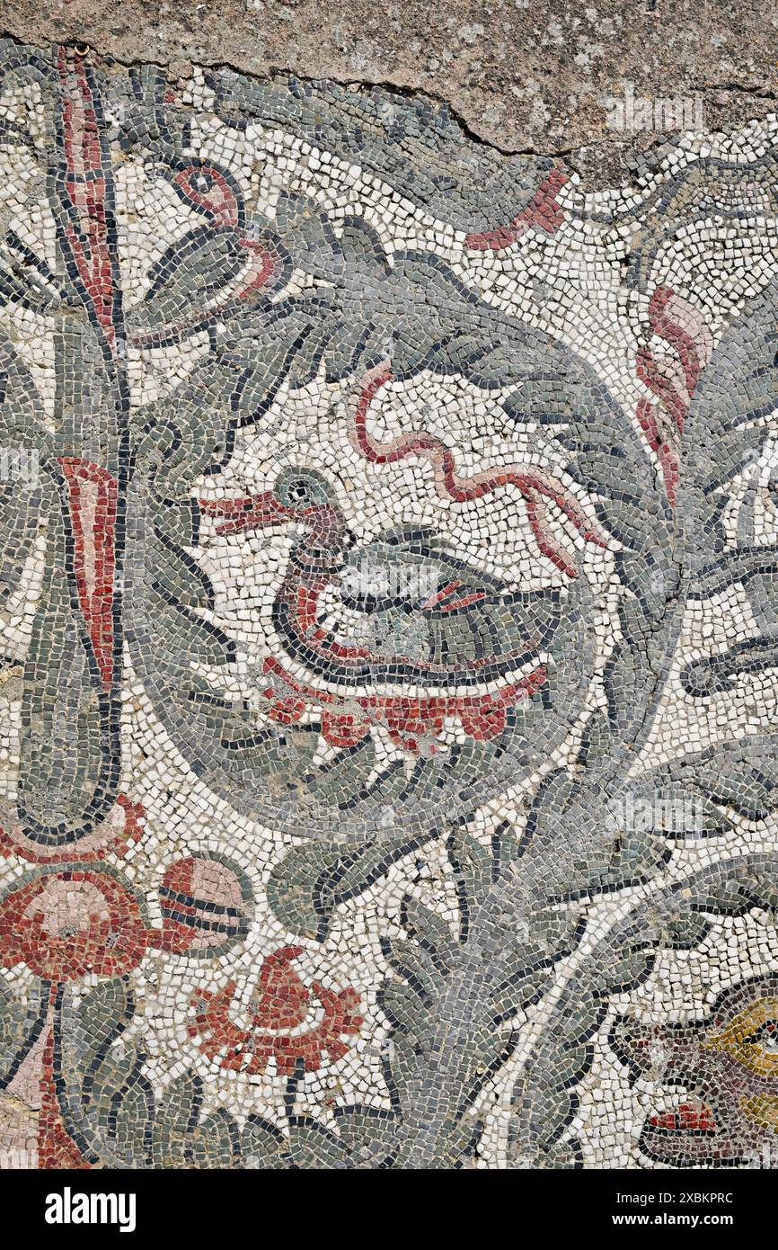 Mosaïques romaines à Villa Romana del Casale, Piazza Armerina, Sicile, Italie, site du patrimoine mondial de l'UNESCO Banque D'Images